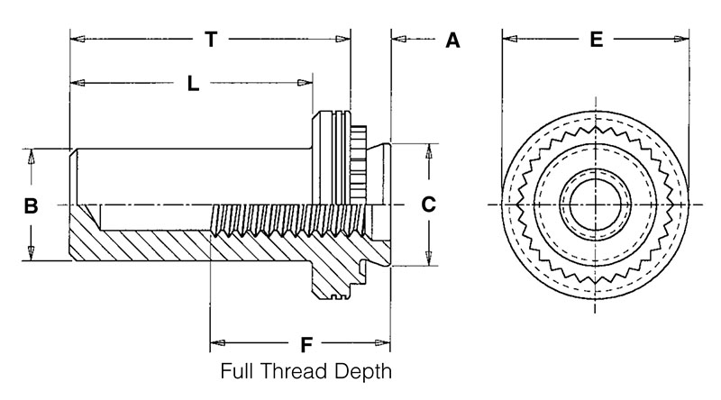 Part # B-632-1ZI, Self-Clinching Blind Fasteners - Types B, BS ...