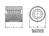 Molded-in Threaded Inserts, Thru-Threaded, Knurled 2