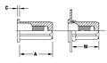 Flat Head Hex Body Round Counterbore Threaded Insert - Closed End - Metric 2