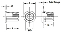 Flat Head Hex Body Round Counterbore Threaded Insert - Open End - Metric 2