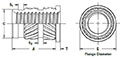 Heat-Staking-Insert--Flanged--Straight-Wall--Thru-Threaded_Dimension