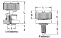 Captive panel screw-Low profile knob, spring-loaded PF30 2